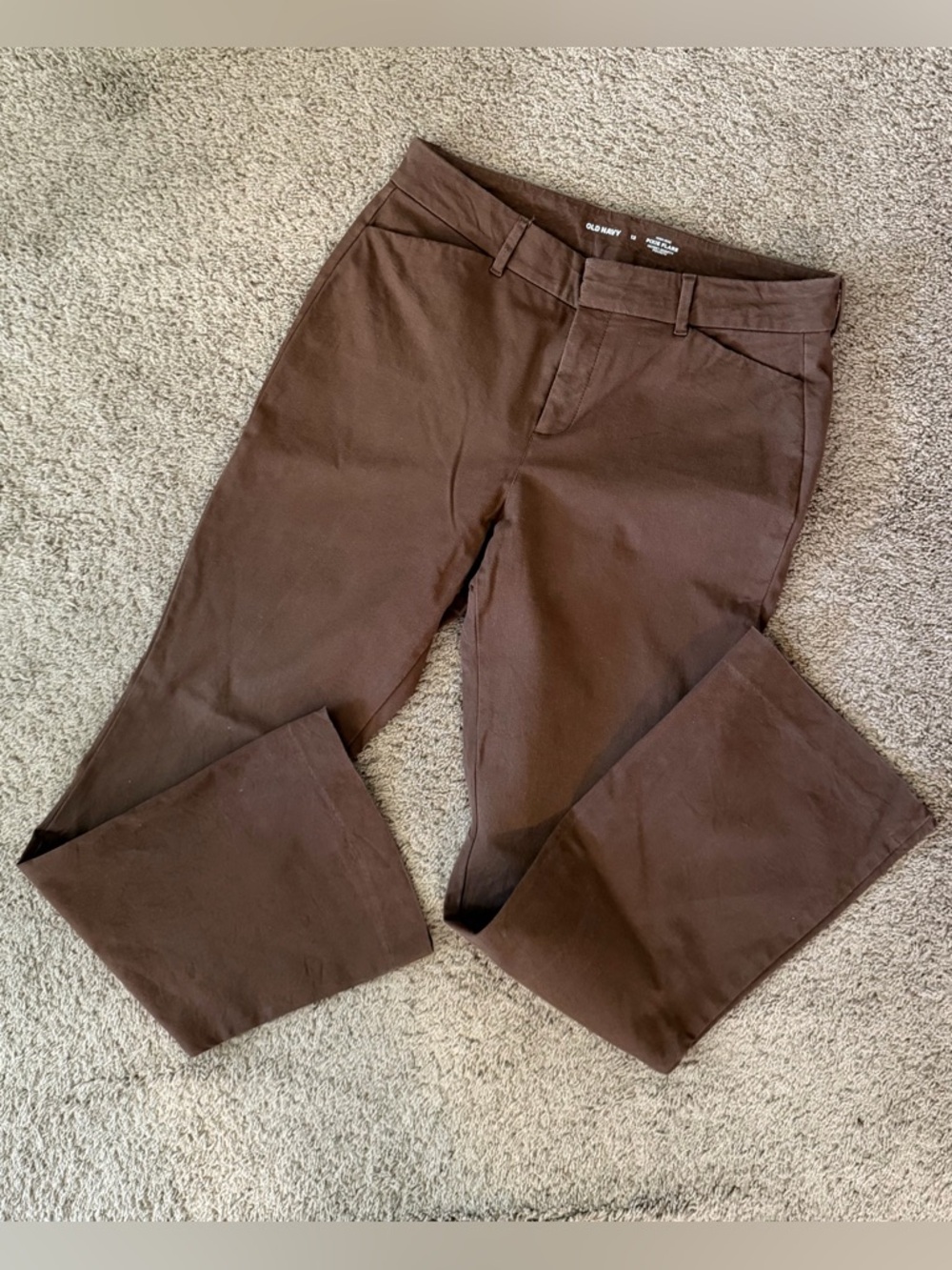 Old Navy Brown Women’s High Rise Flare Leg Slacks, Size 12